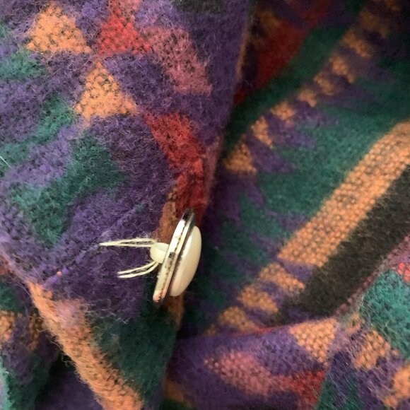 Vintage Aztec Tribal Midi Wrap Skirt Wool Blend Large Blanket Skirt Western - Picture 10 of 12